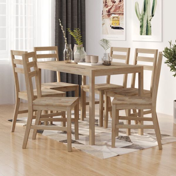 vidaXL Set de comedor 7 piezas madera maciza de acacia