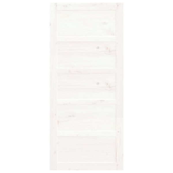 vidaXL Puerta de granero madera maciza pino blanca 90x1,8x204,5 cm