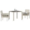 vidaXL Conjunto de Comedor de Jard&iacute;n 3 pcs Gris Claro rat&aacute;n sint&eacute;tico