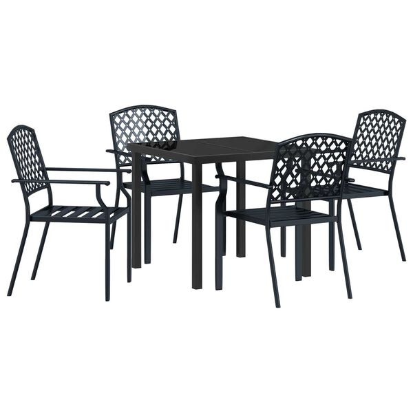 vidaXL Conjunto de Comedor de Jard&iacute;n 5 pcs Antracita