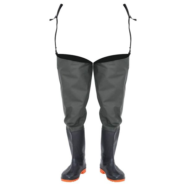 vidaXL Botas altas de agua de pesca verde oscuro talla 43