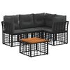 vidaXL Conjunto de sof&aacute;s de exterior 5 pcs Negro y Gris oscuro