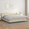 vidaXL Cama box spring con colch&oacute;n cuero sint&eacute;tico crema 200x200 cm