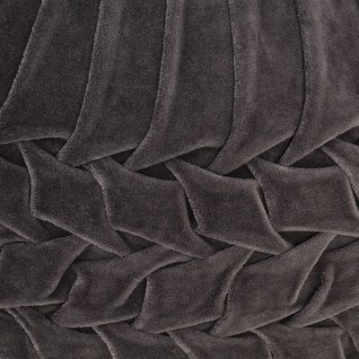vidaXL Puf de terciopelo de algodón diseño bata gris antracita 40x30cm