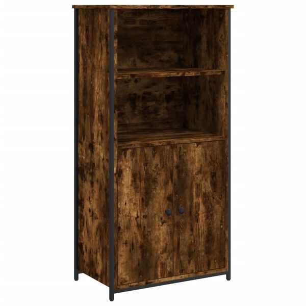 vidaXL Aparador alto madera contrachapada roble ahumado 62x36x121,5 cm