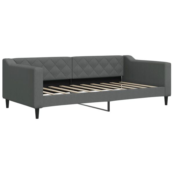 vidaXL Sofá cama nido con cajones tela gris oscuro 90x190 cm