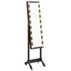 vidaXL Espejo de pie con LED negro 34x37x146 cm