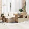 vidaXL Set sof&aacute;s jard&iacute;n y cojines 8 pzas rat&aacute;n sint&eacute;tico acacia beige
