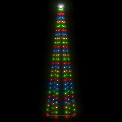 vidaXL Árbol de Navidad forma de cono 136 LED de colores 70x240 cm