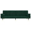 vidaXL Sof&aacute; cama con cojines terciopelo verde oscuro