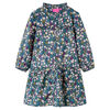 vidaXL Vestido infantil de manga larga azul oscuro 128