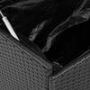 vidaXL Caja almacenaje jardín ruedas ratán sintético negro 160x55x75cm