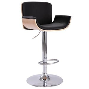 vidaXL Taburete de cocina cuero sint&eacute;tico negro