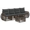 vidaXL Conjunto de sof&aacute;s de jard&iacute;n 5 pcs Gris y Gris Oscuro