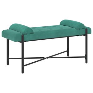 vidaXL Banco con Botones y Cojines Tuquesa 110 x 40 x 46 cm Terciopelo