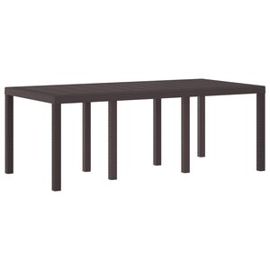 vidaXL Mesa de Jard&iacute;n Marr&oacute;n 200 x 100 x 73 cm rat&aacute;n sint&eacute;tico