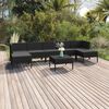 vidaXL Set de muebles de jardín 8 pzas y cojines ratán sintético negro