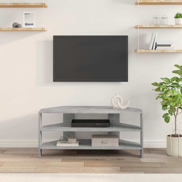 vidaXL MuebledeTVdeesquina Gris Concreto 102x40,5x45cm