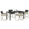 vidaXL Conjunto de Comedor de Jard&iacute;n 5 pcs Gris Claro rat&aacute;n sint&eacute;tico