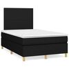 vidaXL Cama box spring con colch&oacute;n y luces LED tela negro 120x190 cm