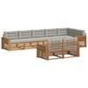 vidaXL Conjunto de sof&aacute;s de exterior 8 pcs Gris Natural y Claro