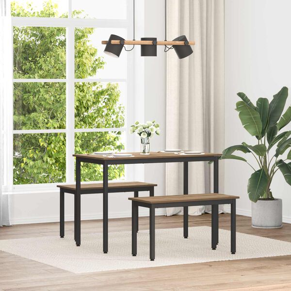 vidaXL Banco Roble Artesanal 80 x 35 x 45 cm Madera de ingenier&iacute;a