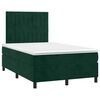 vidaXL Cama box spring colch&oacute;n y LED terciopelo verde oscuro 120x200cm