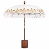 vidaXL Paraguas balin&eacute;s con base Crema y marr&oacute;n &Oslash; 210-220 cm