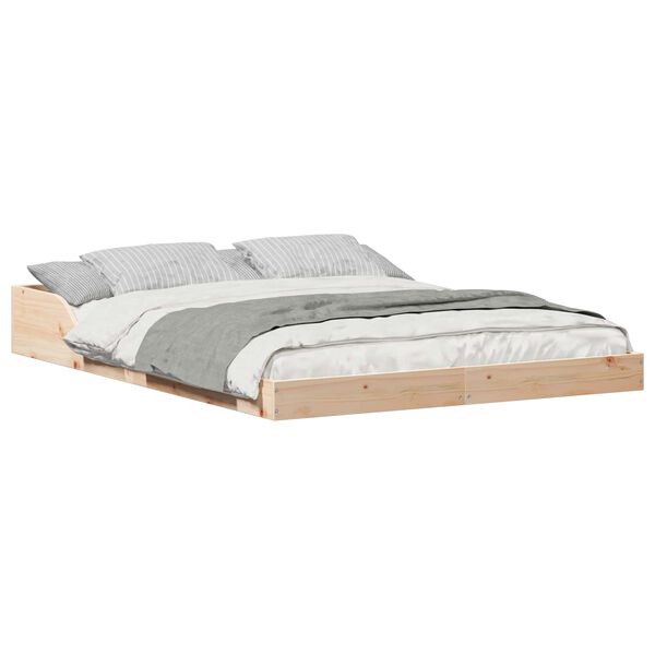 vidaXL Estructura de cama Marr&oacute;n 135 x 190 cm Madera de pino macizo