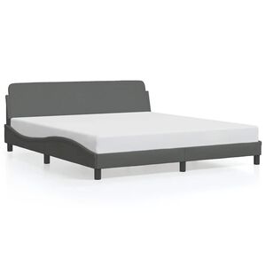 vidaXL Estructura de cama Dover de tela gris oscuro 160x200 cm
