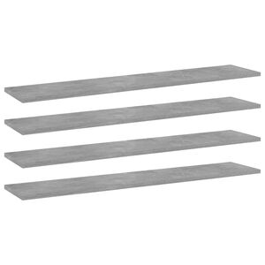 vidaXL Estante para estanter&iacute;a 4 uds madera gris hormig&oacute;n 100x20x1,5cm