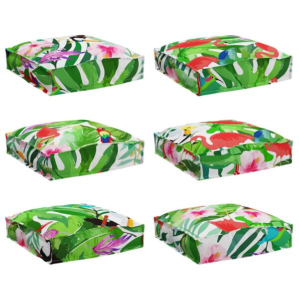 vidaXL Cojín Floral 6 pcs Multicolor 40 x 40 x 8 cm Tela Oxford