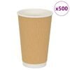 vidaXL Tazas de caf&eacute; de papel 500 uds 16oz 400ml marr&oacute;n