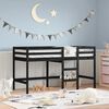 vidaXL Cama alta de niños escalera madera maciza pino negra 80x200 cm