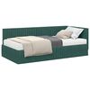 vidaXL Estructura de Cama Esquina con Colch&oacute;n 2 uds. Verde oscuro