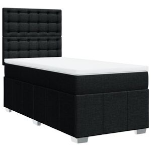 vidaXL Cama box spring con colch&oacute;n tela negro 80x200 cm