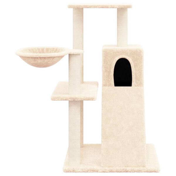 vidaXL Rascador para gatos con postes de sisal color crema 82 cm