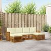 vidaXL Juegos de sof&aacute;s 6 pcs Natural y Crema Madera de Acacia S&oacute;lida