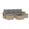 vidaXL Set sof&aacute;s de jard&iacute;n 7 piezas y cojines rat&aacute;n sint&eacute;tico beige