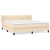 vidaXL Cama box spring con colch&oacute;n tela color crema 160x200 cm