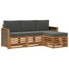 vidaXL Conjunto de sof&aacute;s de exterior 4 uds. Natural y Antracita