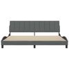 vidaXL Estructura de cama sin colch&oacute;n Hanko tela gris oscuro 200x200 cm
