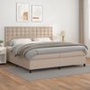 vidaXL Cama box spring con colch&oacute;n cuero sint&eacute;tico capuchino 200x200cm