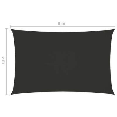 vidaXL Toldo de vela rectangular tela Oxford gris antracita 5x8 m