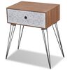 vidaXL Mesita de noche rectangular con 1 caj&oacute;n marr&oacute;n