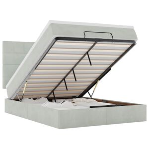 vidaXL Estructura cama otomana colchones gris claro 140x190cm