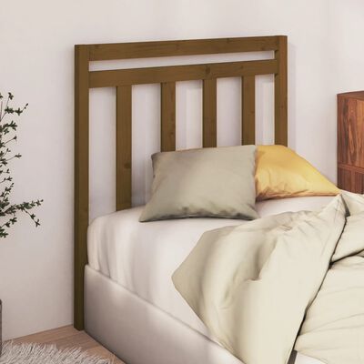 vidaXL Cabecero de cama madera maciza de pino marrón miel 81x4x100 cm
