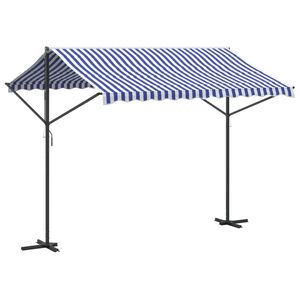vidaXL Toldo de pie tela y acero azul y blanco 300x300 cm