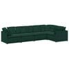 vidaXL Sof&aacute; modular con cojines de terciopelo verde oscuro