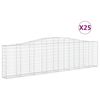 vidaXL Cestas de gaviones 25 uds forma de arco hierro 400x30x100/120cm